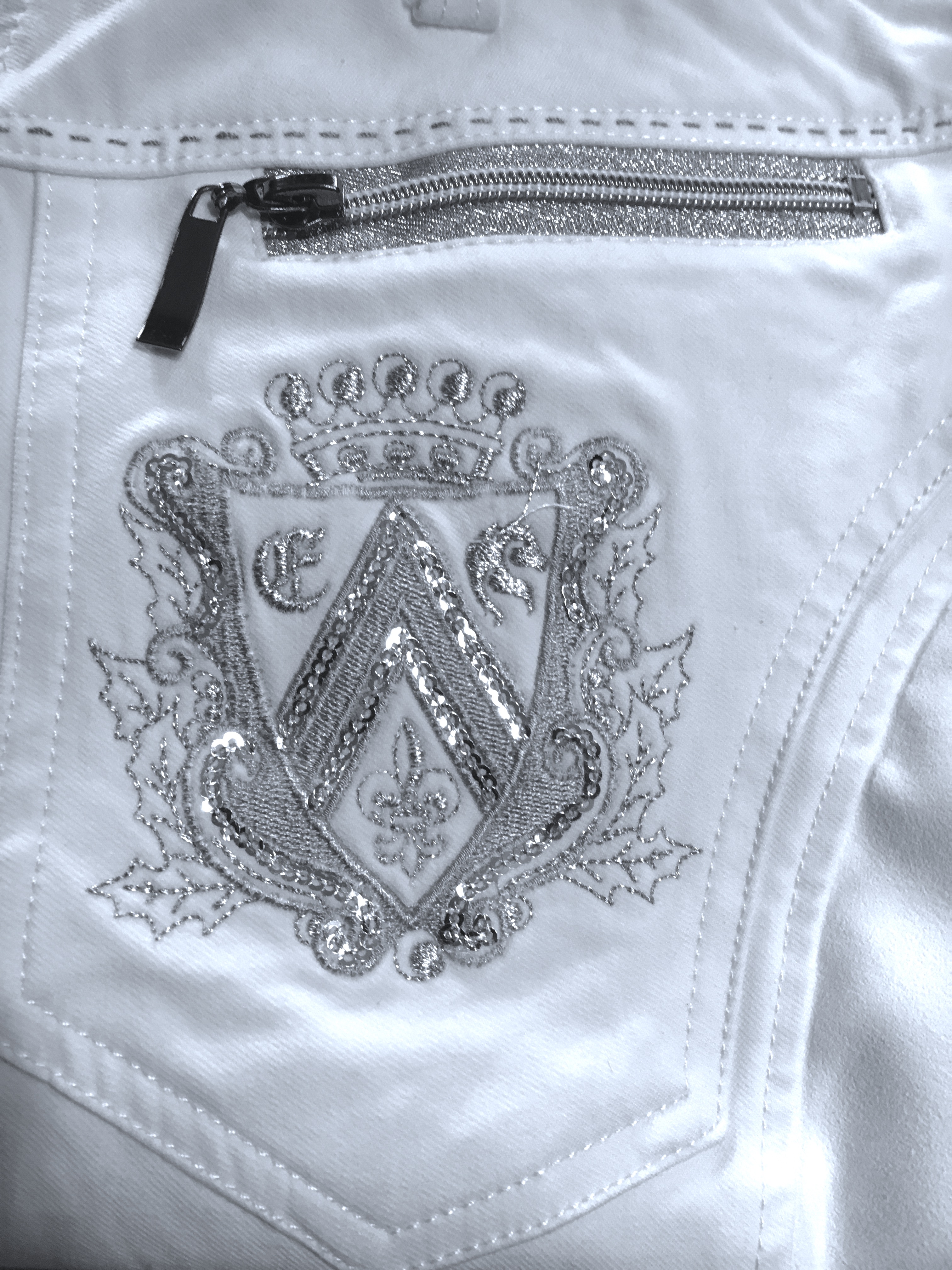 "Bling" Bamboo White Show breeches Eponia Equestrian Sport USA